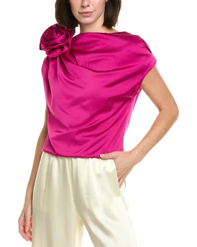 Gracia Floral Shoulder Top In Pink