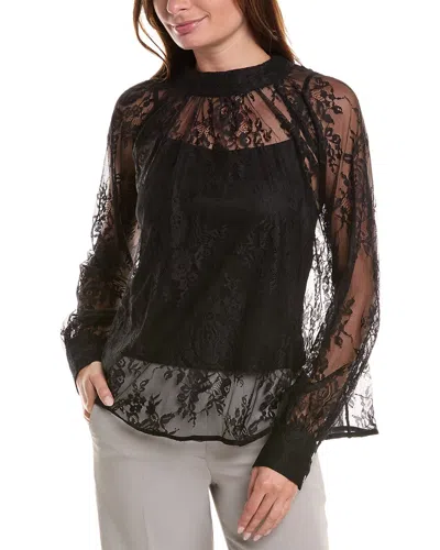 Gracia Floral Top In Black
