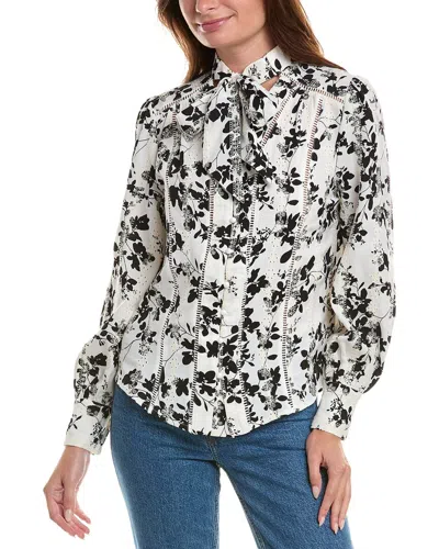 Gracia Floral Top In White