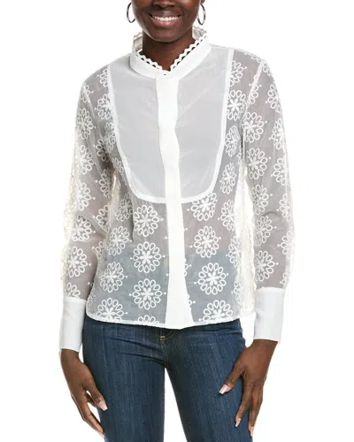 Gracia Floral Top In White