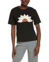 Gracia Flower Embossed T-shirt In Black
