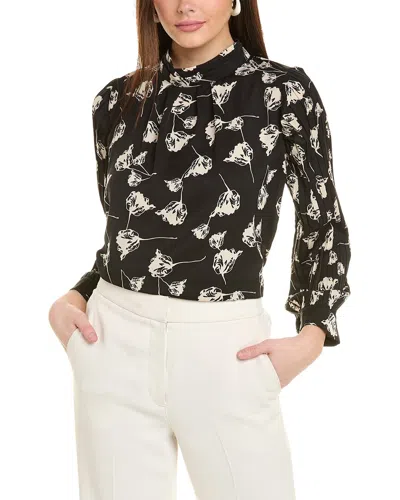 GRACIA GRACIA FLOWER PATTERNED HIGH-NECK TOP