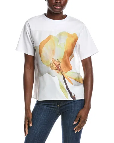 Gracia Flower Print Design T-shirt In White