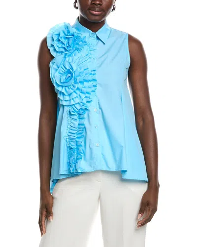 Gracia Flower Shirt In Blue