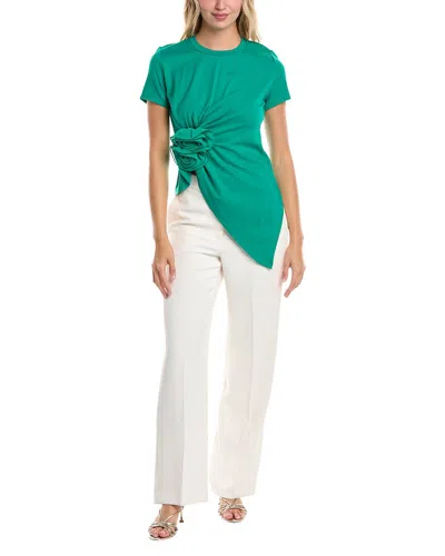 Gracia Flower Top In Green