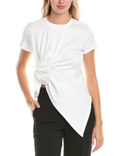 Gracia Flower Top In White