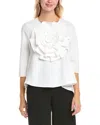Gracia Flower Top In White