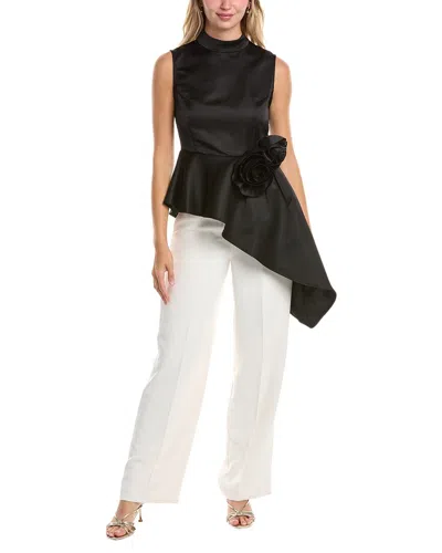 Gracia Flower Top In Black