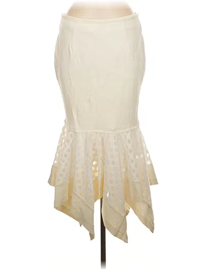 Pre-owned Gracia Formal Skirt In White
