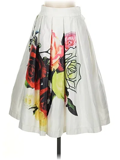 Pre-owned Gracia Formal Skirt In White