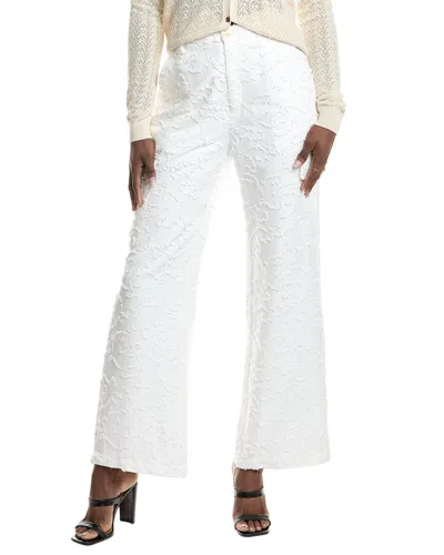 Gracia Fringe Pattern Cargo Pant In White