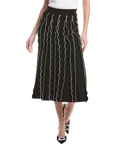 Gracia Front Knitted Flared Skirt In Multi