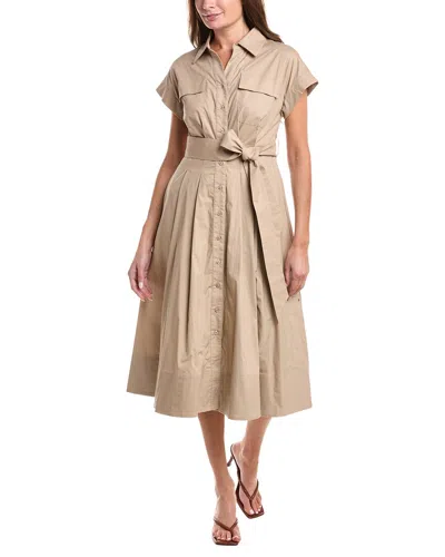Gracia Front Pockets Shirtdress In Brown