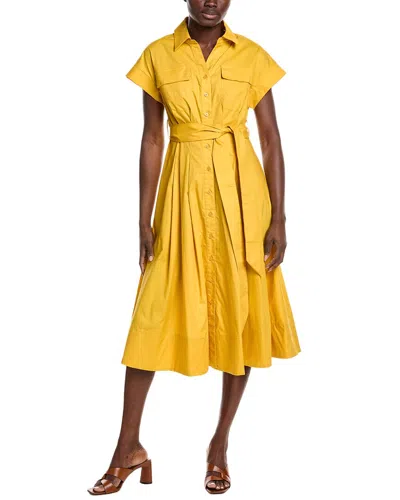 Gracia Front Pockets Shirtdress In Yellow