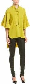 Gracia Half Sleeves Tie Top In Mustard In Yellow