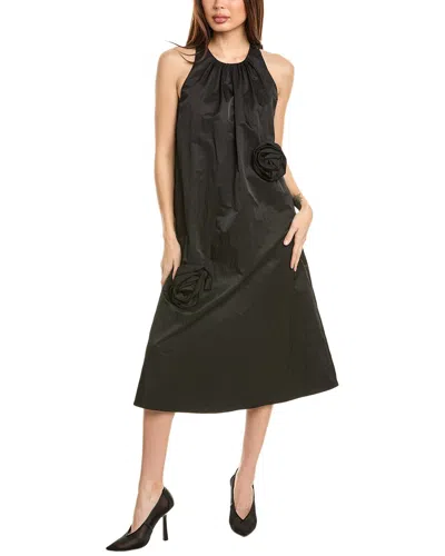 Gracia Halter Loose Fit Midi Dress In Black