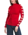 Gracia High Neck Top In Red