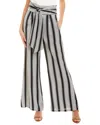Gracia High Waist Pencil Stripe Wide Pant In Multi
