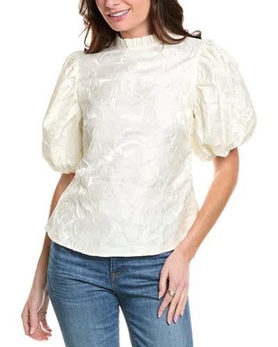 Gracia Jacquard Blouse In White
