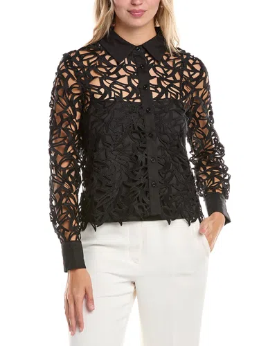 Gracia Lace Embroidered Blouse In Black