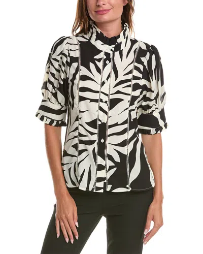 Gracia Ladder Stitch Blouse In Blue
