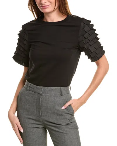 Gracia Layered Ruffle Top In Black