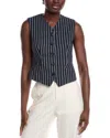 Gracia Linen-blend Waistcoat In Blue
