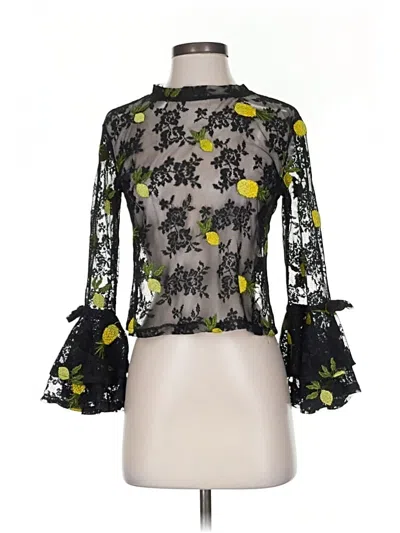 Pre-owned Gracia Long Sleeve Blouse In Black