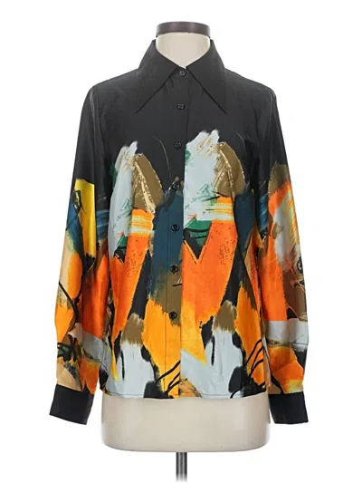 Pre-owned Gracia Long Sleeve Blouse In Black