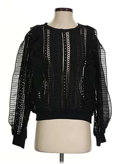Pre-owned Gracia Long Sleeve Blouse In Black