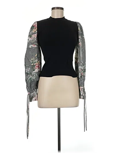 Pre-owned Gracia Long Sleeve Blouse In Black