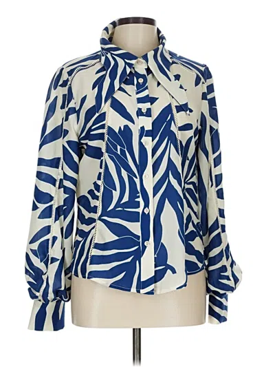 Pre-owned Gracia Long Sleeve Blouse In Blue
