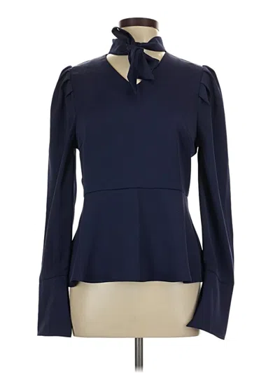 Pre-owned Gracia Long Sleeve Blouse In Blue