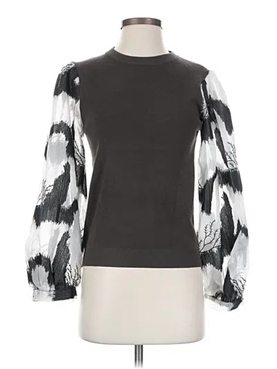 Pre-owned Gracia Long Sleeve Blouse In Gray