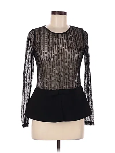 Pre-owned Gracia Long Sleeve Top Black Square Neckline Tops