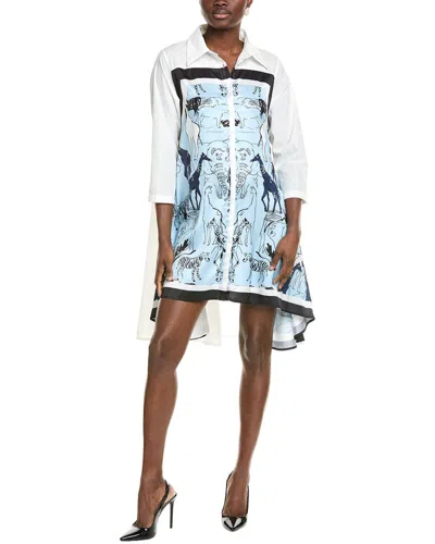 Gracia Loose Fit Asymmetric Shirtdress In White