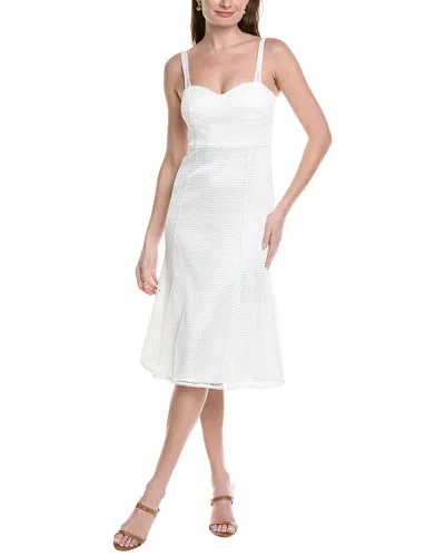 Gracia Mesh Sleeveless Bodycon Fish Tail Dress In White