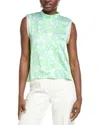 Gracia Open Back Satin Top In Green