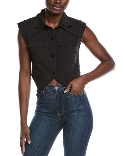Gracia Open V-bottom Hem Sleeveless Top In Multi