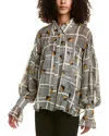 Gracia Oversized Bishop Sleeve Top In Black