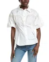 Gracia Pearl Fringe Shirt In White