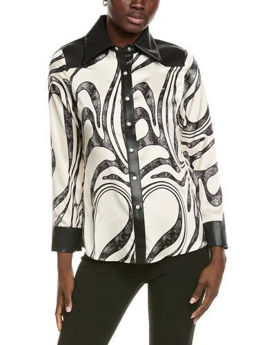 Gracia Pearl Snap Blouse In Multi