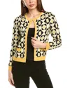 Gracia Pearl Trim Cardigan In Multi