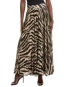 Gracia Pleated A-line Skirt In Beige