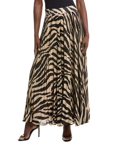 Gracia Pleated A-line Skirt In Beige
