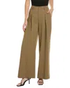 Gracia Pleated Wide Leg Pant In Brown