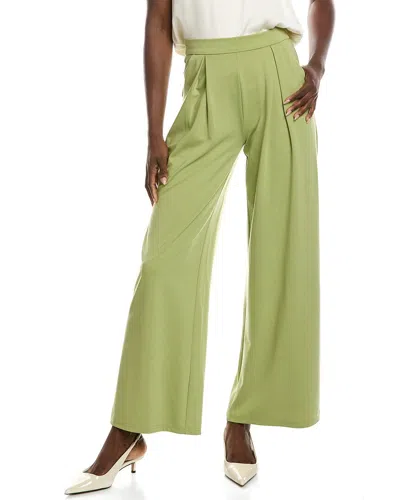 Gracia Pleated Wide Leg Pant In Green