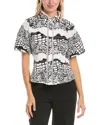 Gracia Print Floral Blouse In White