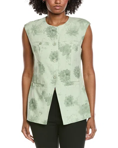 Gracia Printed Linen-blend Vest In Multi
