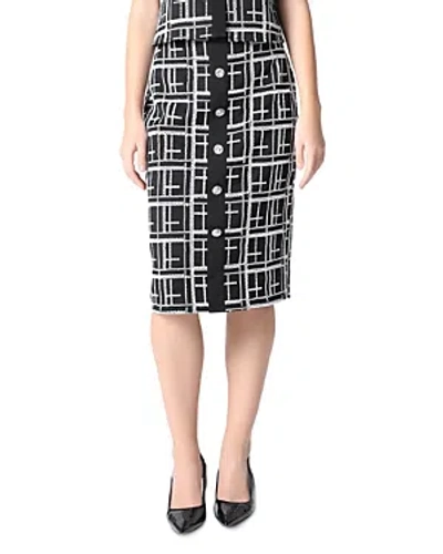 Gracia Printed Pencil Skirt In Black/ White